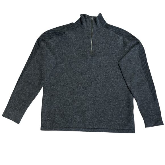 Smartwool 1/4 Zip Mens Large Charcoal Pullover Sweater 100% Merino Wool - Picture 7 of 12